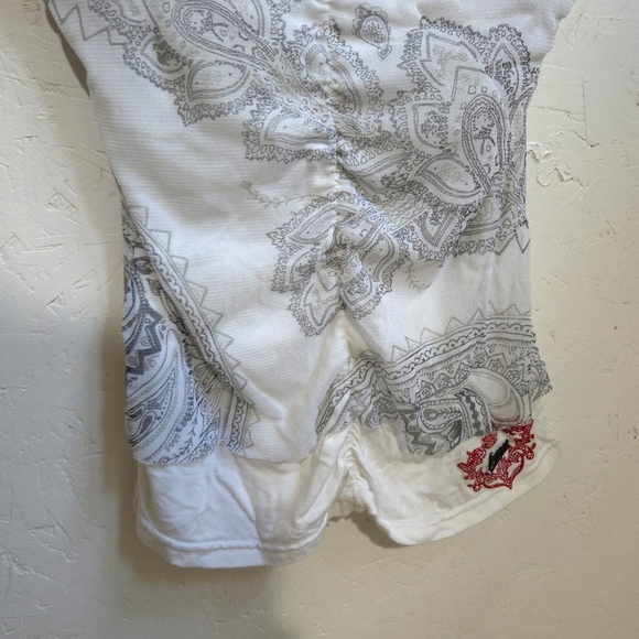 Karv | Y2k Vintage White and Gray Paisley Women's Top - Picture 3 of 12